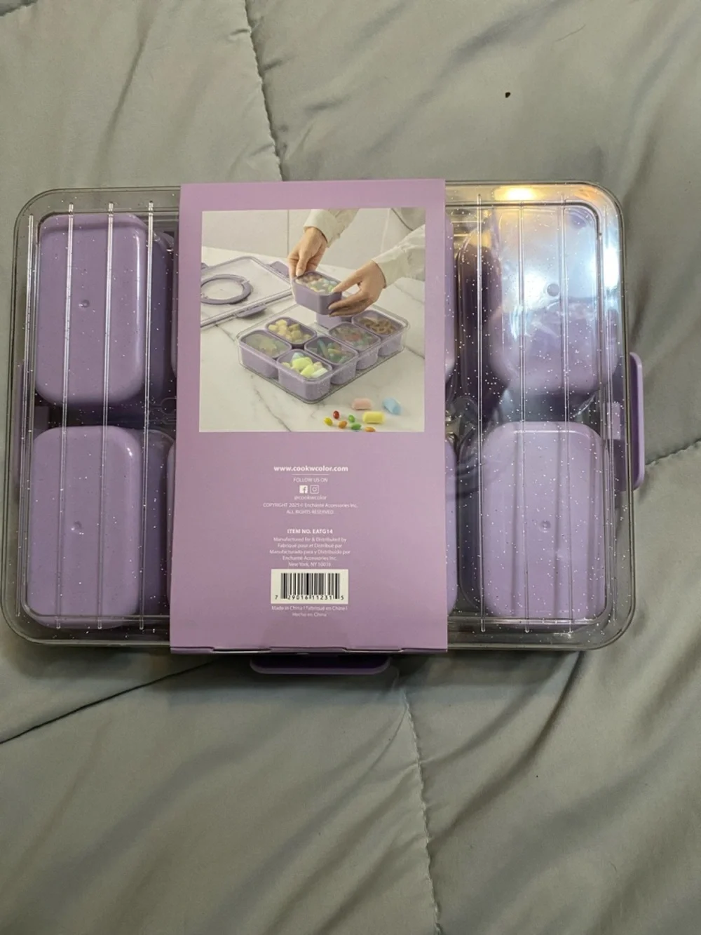 CWC Lavender Snack Box - 8-Compartment Food Storage - Picture 4 of 6